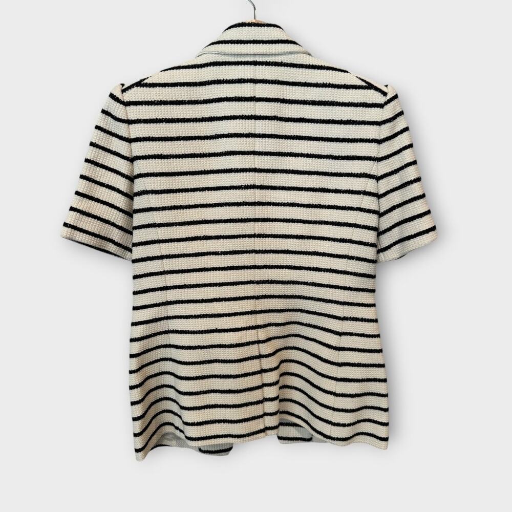 NWT Veronica Beard Jenny Stripe Short Sleeve Cotton Blend Dickey Jacket Size 6 - Picture 7 of 16